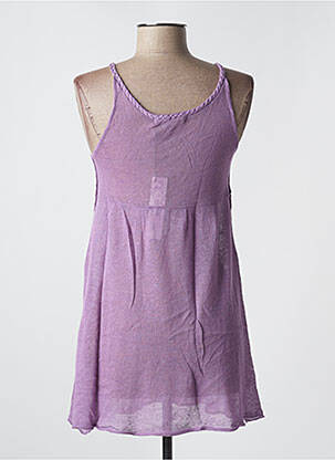 Pull coupe cintrée fines bretelles violet KILL DEAL femme