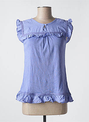 Top stretch manches courtes violet ICHI femme