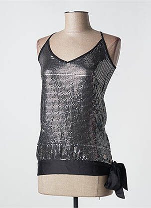 Top col v fines bretelles noir CHILLI PEPPER femme