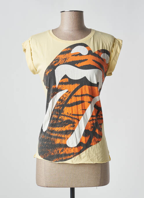 T-shirt sérigraphie manches courtes jaune HOUSE OF THE GODS femme
