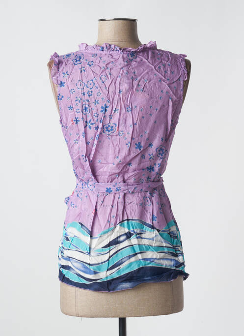 Top coupe cintrée sans manche violet YES.ZEE femme