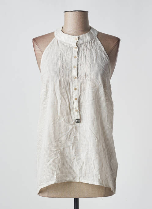 Top coupe fluide fines bretelles beige TEDDY SMITH femme