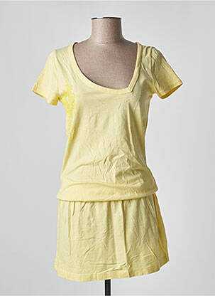 Robe mi-longue manches courtes manches courtes jaune ONLY femme