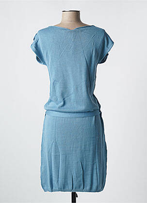 Robe mi-longue manches courtes manches courtes bleu LOVELY SUD femme