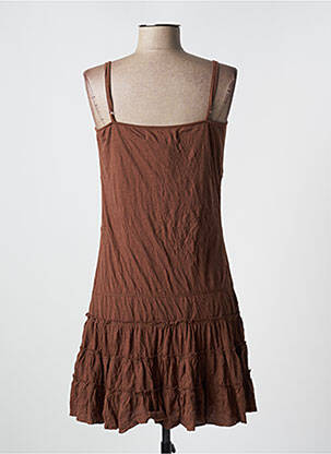 Robe mi-longue coupe cintrée fines bretelles marron BLEND SHE femme