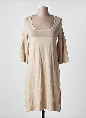 Robe mi-longue manches 3/4 manches 3/4 beige NOT SHY femme