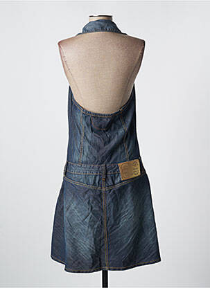 Robe mi-longue col rond fines bretelles bleu PHARD femme