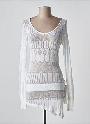 Tunique manches longues légère et transparente blanc 2 TWO femme