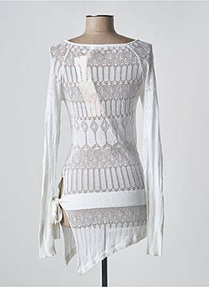 Tunique manches longues légère et transparente blanc 2 TWO femme