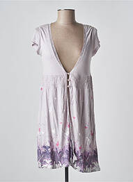 Gilet manches courtes fermeture boutonnée sur le devant violet CHILLI PEPPER femme