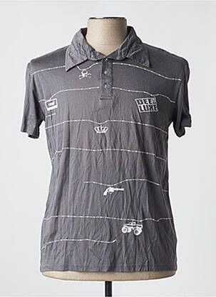 Polo tissage jersey manches courtes gris DEELUXE homme