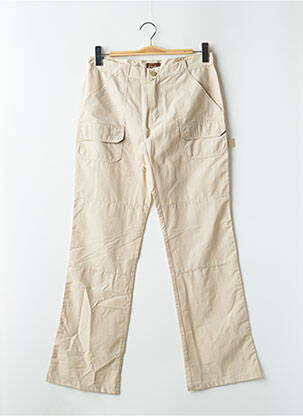 Pantalon droit fermeture zippée sous rabat boutonné taille normale beige BUFFALO femme