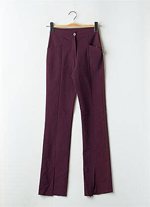 Pantalon droit stretch taille haute violet ÇA ME PLAÎT femme