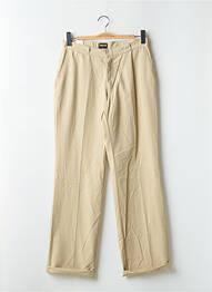 Pantalon chino tissage popeline taille haute beige CIMARRON femme