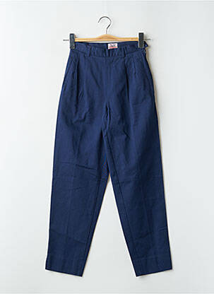 Pantalon droit coupe carotte taille haute bleu CREEKS femme