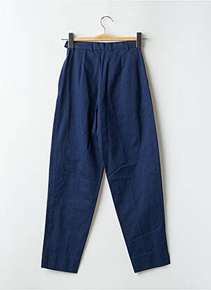 Pantalon droit taille à pinces taille haute bleu CREEKS femme