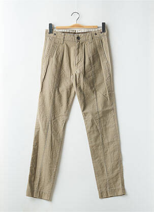 Pantalon chino fermeture zippée sous rabat boutonné taille normale beige FREEMAN T.PORTER femme