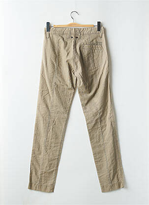 Pantalon chino fermeture zippée sous rabat boutonné taille normale beige FREEMAN T.PORTER femme