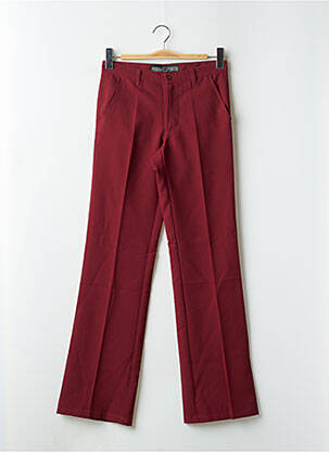 Pantalon droit fermeture zippée sous rabat boutonné taille normale rouge FREEMAN T.PORTER femme