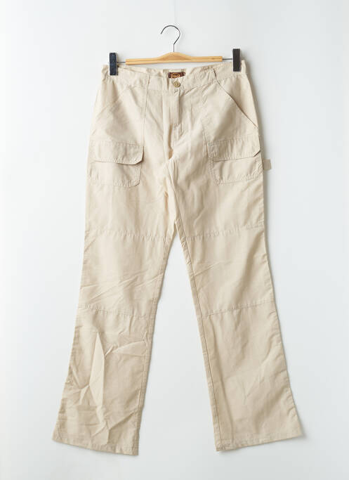Pantalon droit fermeture zippée sous rabat boutonné taille normale beige BUFFALO femme