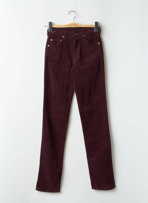 Pantalon droit stretch taille haute rouge CIMARRON femme