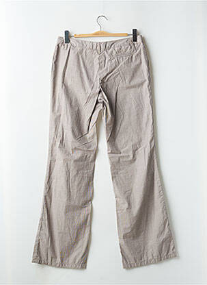 Pantalon droit fermeture zippée sous rabat avec crochet beige SCHOOL RAG femme
