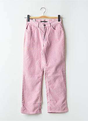 Pantalon 7/8 fermeture zippée sous rabat boutonné taille normale rose SCHOOL RAG femme