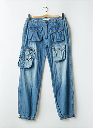 Pantalon cargo poches bleu TEDDY SMITH femme