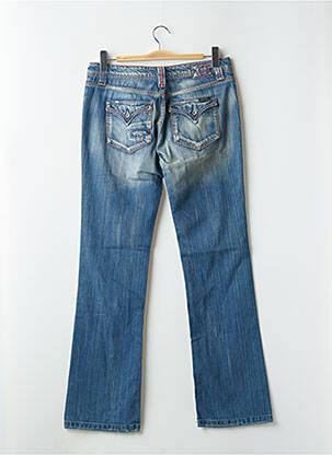 Jeans coupe droite effet usé délavé taille basse bleu TEDDY SMITH femme