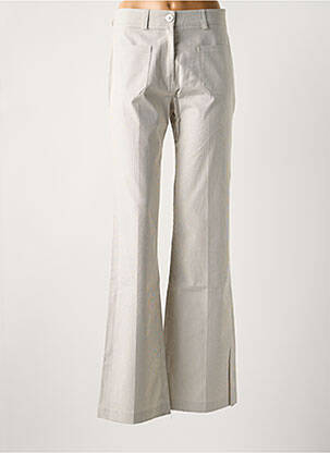 Pantalon large fermeture zippée sous rabat boutonné taille normale gris LOLA femme