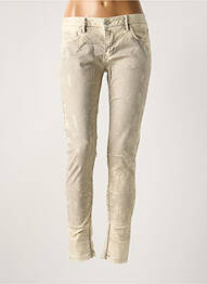 Pantalon slim taille basse taille basse beige REIKO femme