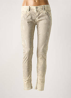 Pantalon slim taille basse taille basse beige REIKO femme