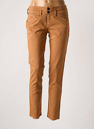 Pantalon slim taille basse taille basse marron CORLEONE femme