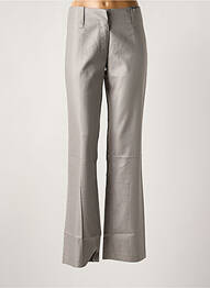 Pantalon droit tissage popeline taille basse gris LOLA femme