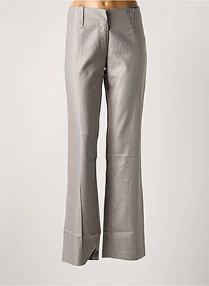 Pantalon droit tissage popeline taille basse gris LOLA femme