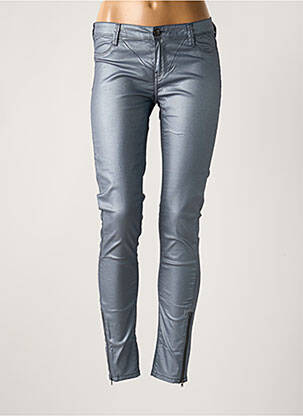 Pantalon slim taille basse taille basse bleu TEDDY SMITH femme