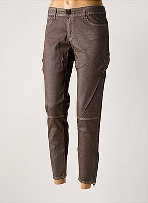 Pantalon slim stretch taille normale marron CORLEONE femme