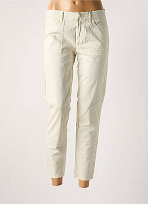 Pantalon 7/8 stretch taille basse beige SET femme