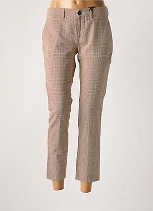 Pantalon 7/8 tissage popeline taille normale marron TRUE NYC femme