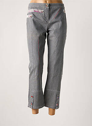 Pantalon 7/8 stretch taille normale gris OHDD femme