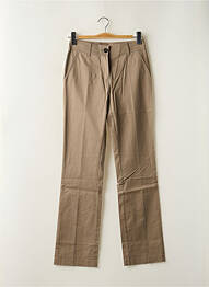 Pantalon droit tissage popeline taille basse beige LOLA femme