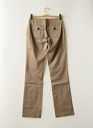Pantalon droit tissage popeline taille basse beige LOLA femme