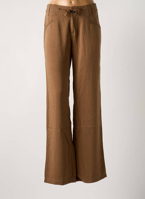 Pantalon large tissage popeline taille normale marron SALT & PEPPER femme