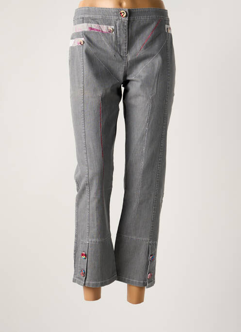 Pantalon 7/8 stretch taille normale gris OHDD femme