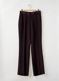 Pantalon droit tissage crêpe taille haute violet LOLA femme