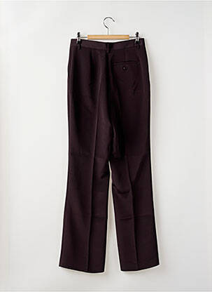 Pantalon droit tissage crêpe taille haute violet LOLA femme