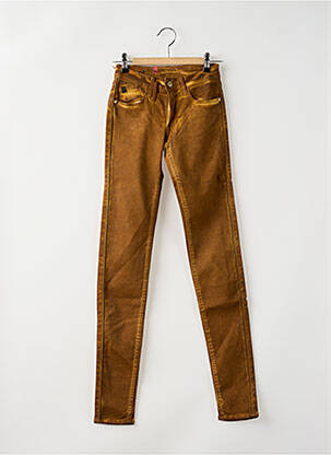 Pantalon slim taille haute taille haute jaune LE TEMPS DES CERISES femme