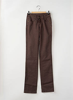 Pantalon slim tissage popeline taille normale marron PEPITO MICORAZON femme