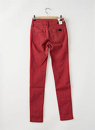 Jeans coupe slim poches taille haute rouge FIVE femme