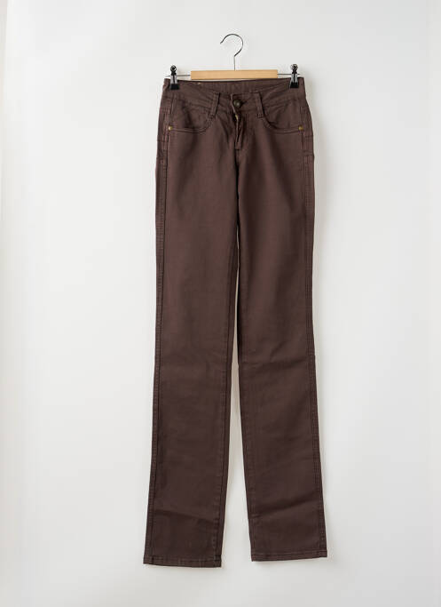 Pantalon slim marron PEPITO MICORAZON pour femme